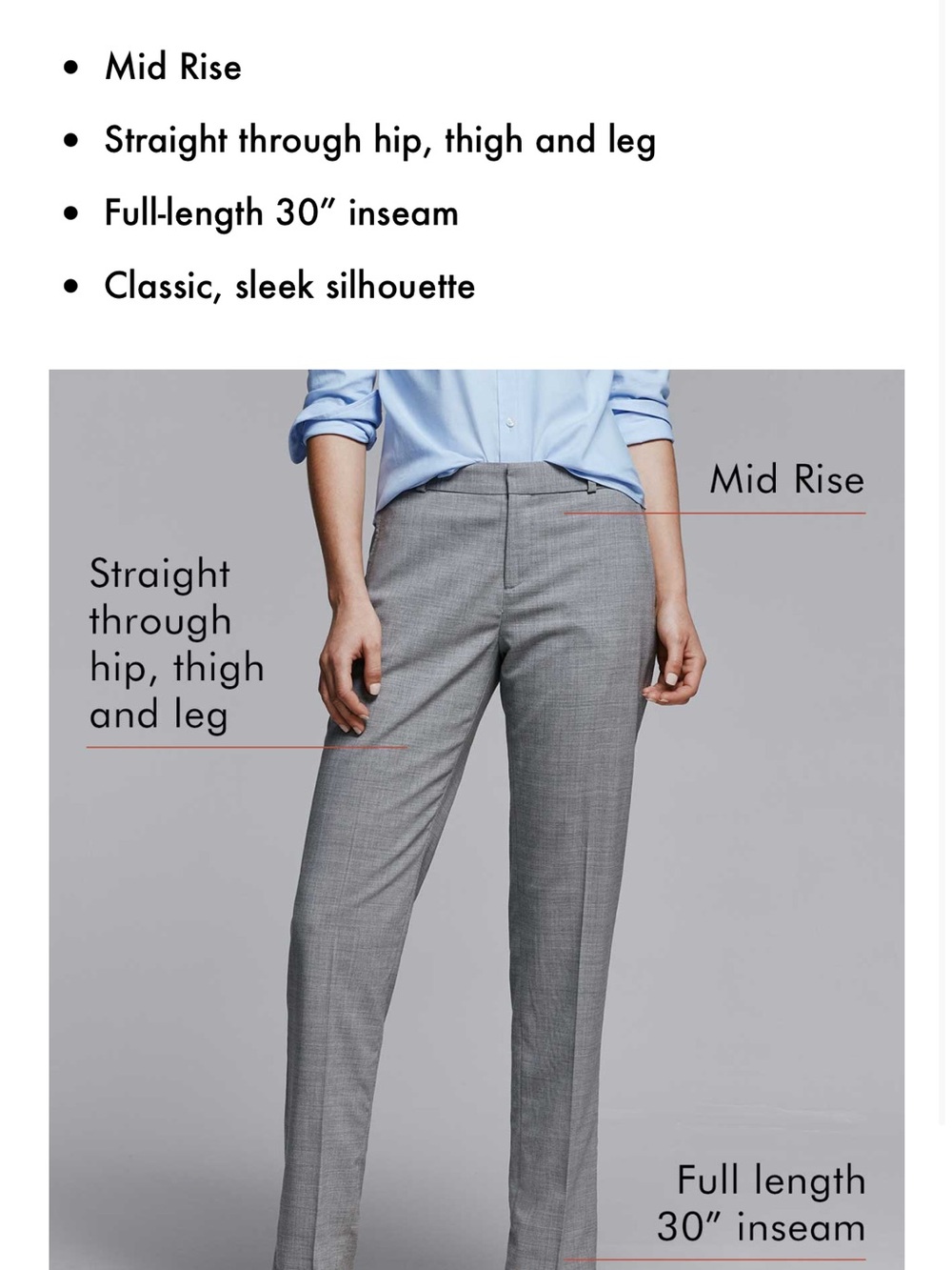 Banana Republic Straight Leg Dress Pants in Gray